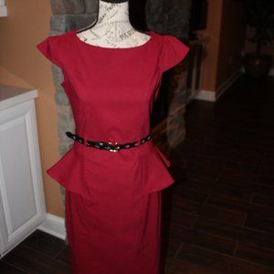 Cap Sleeve Ruffle Waist Dress